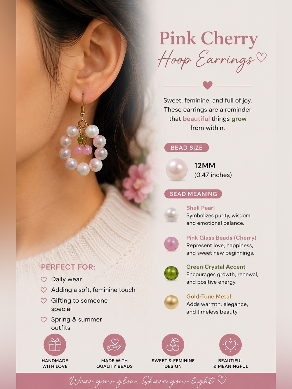 Cherry Blossom Mother of Pearl Earrings
